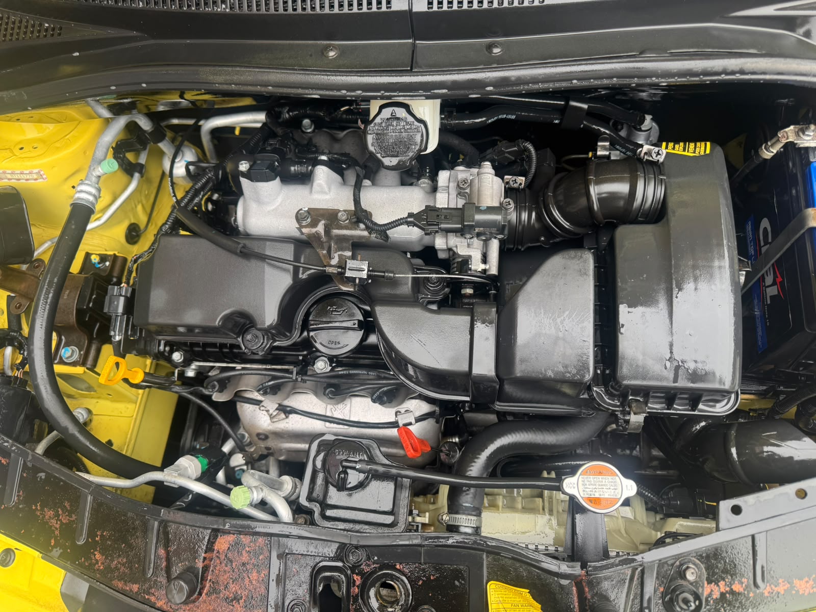 Visão geral do motor limpo após o procedimento